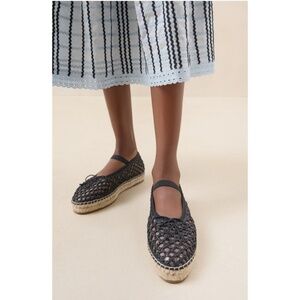 NEW in Box Loeffler Randall Kayla Black Woven Espadrille Size 7
